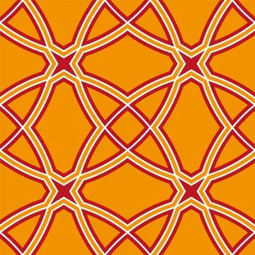 Interlocking circles and stars. Geometric seamless pattern. Vector illustrati Illustrazione stock
