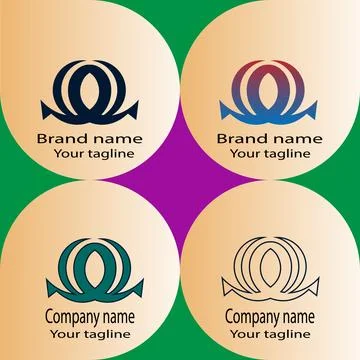 Interlocking Circles with Arrow Accents logo Stock Illustration