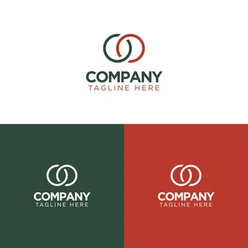 Interlocking Circles Chain Logo Icon Stock Illustration