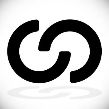 Interlocking circles, interlocking rings as abstract connection, symbiosis, i Stock Illustration