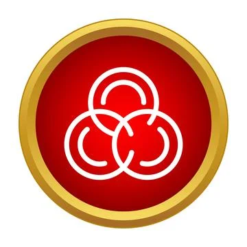 Interlocking circles representing connectivity and teamwork button Illustrazione stock