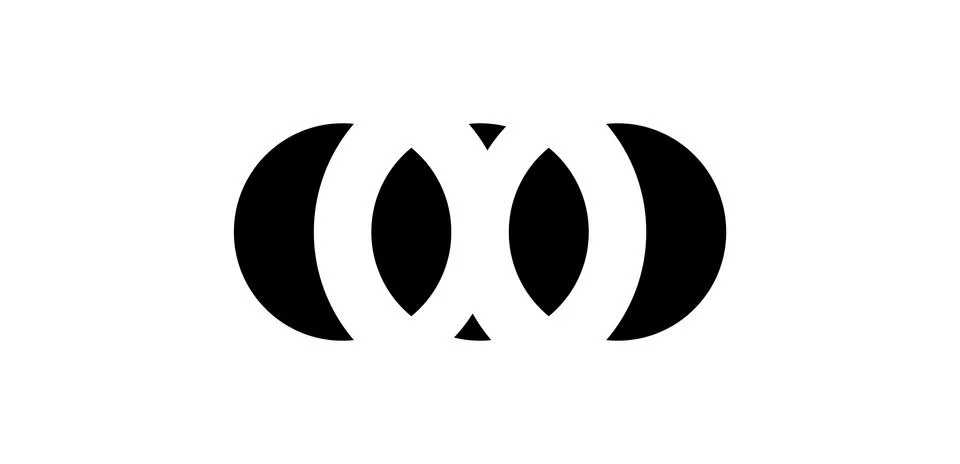 Interlocking circles, rings contour. Circles, rings concept icon 스톡 일러스트