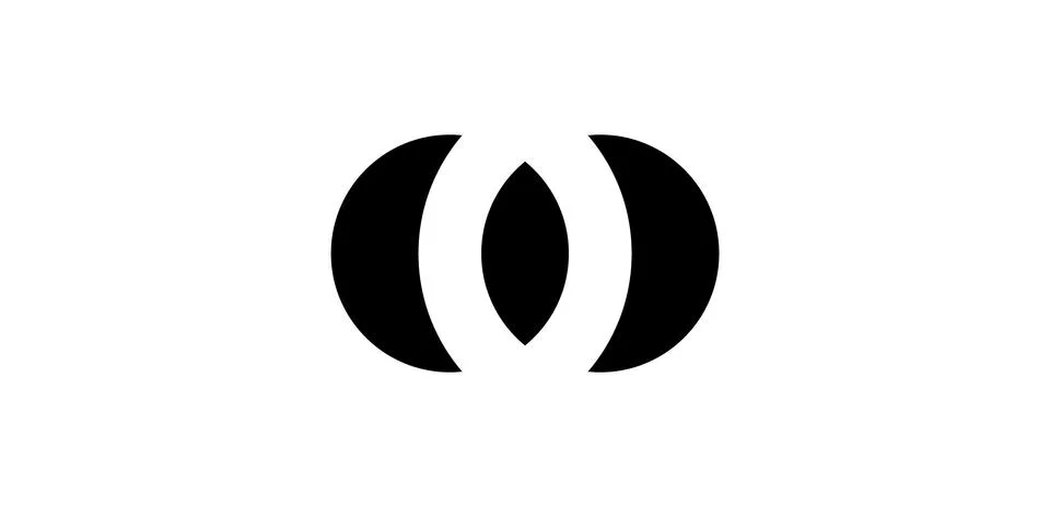 Interlocking circles, rings contour. Circles, rings concept icon Stock Illustration