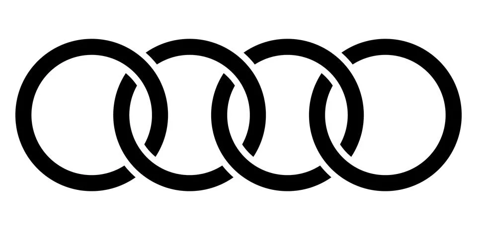 Interlocking circles, rings contour. Circles, rings concept icon Stock Illustration