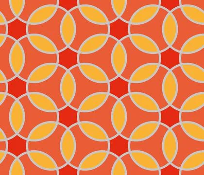 Interlocking circles seamless pattern. Abstract textile print. Vector illustr Illustrazione stock