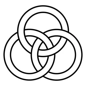Interlocking Circles Trinity Knot Symbol Unity Connection Stock Illustration