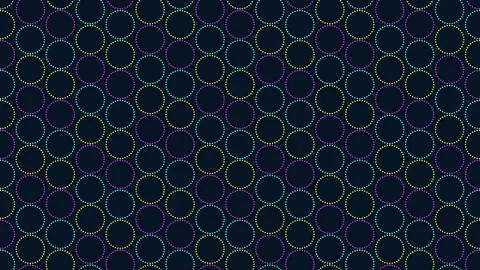 Interlocking circles in vibrant colors create a mesmerizing pattern Stock Footage 292939860