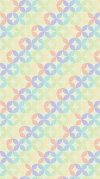 Interlocking circular petal forms repeat across a light background in soft .. Stock Illustration