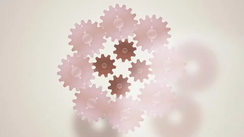 Interlocking cogs rotating seamless loop gear mechanism background Stock Footage 345601272