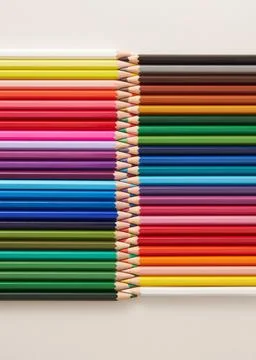 Interlocking colored pencils Stock Photos