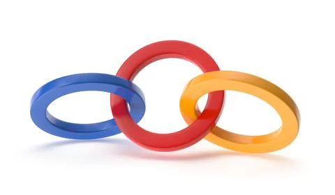 Interlocking colored rings symbolizing connection and unity Stock Illustration