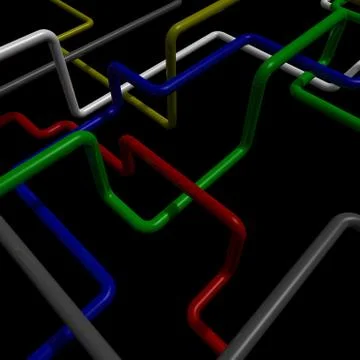 Interlocking colored tubes Stock Illustration