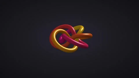 Interlocking colorful 3D rings rotating Stock Footage 340333628