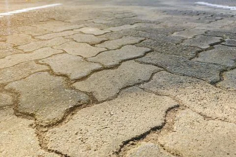 Interlocking Concrete Pavement Bricks Close Up Detail Surface Material Back.. Stock Photos
