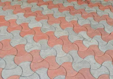 Interlocking Concrete Paver Blocks Texture Stockfoto's