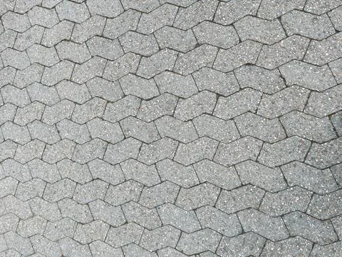 Interlocking Concrete Pavers in a Gray Pattern Stock Photos