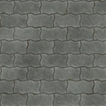 Interlocking Concrete Wave Paving Block Pattern Overhead View Stock Photos