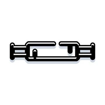 Interlocking connection icon for engineering and industrial design Stock Illustration