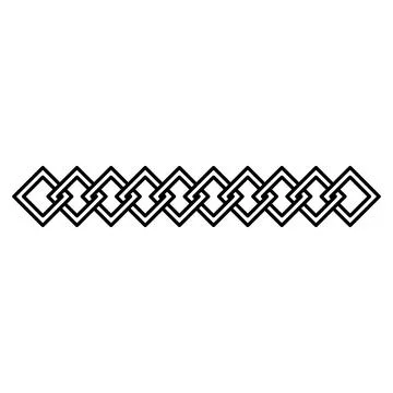 Interlocking diamond chain geometric tessellation seamless black line symmetr Stock Illustration