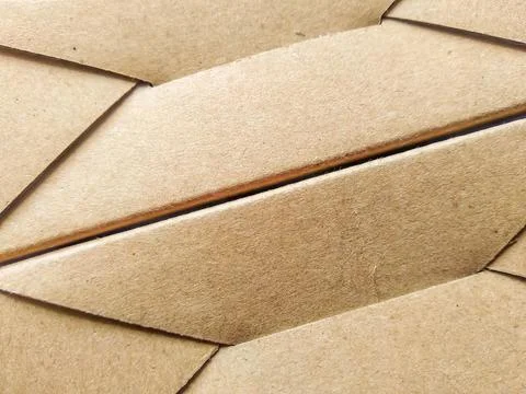 Interlocking flaps of a cardboard box Foto stock