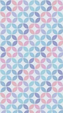 Interlocking four-petal leaf clusters create a lively pastel repeat with a .. Stock Illustration