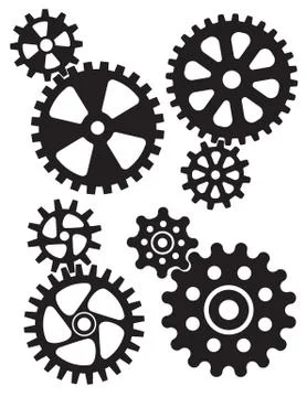 Interlocking gears and cogs design. Stock Illustration