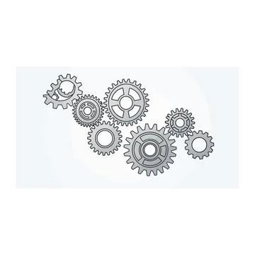 Interlocking gears - mechanical engineering and teamwork concept Stock Illustration