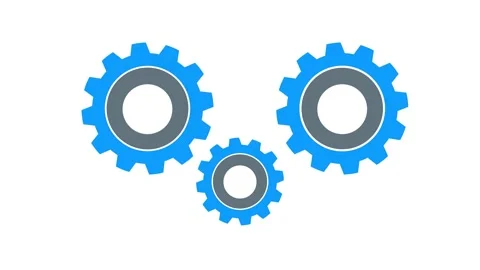 Interlocking gears in motion animation for system integration, collaboration Stock Footage 340031944