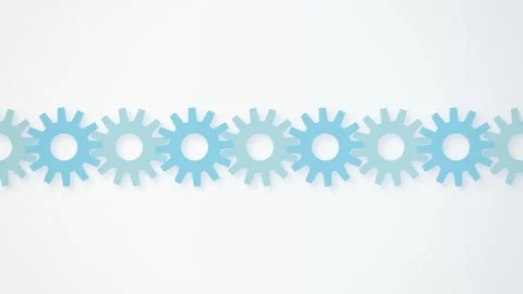 Interlocking gears spinning seamless loop motion background Stock Footage 345601308