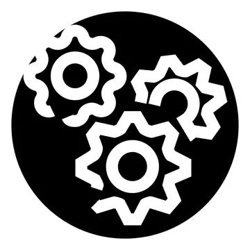 Interlocking gears symbolizing teamwork, process, and engineering Stock Illustration