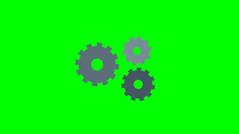 Interlocking Gears Turning In Sync on Green Screen Video stock 341252867