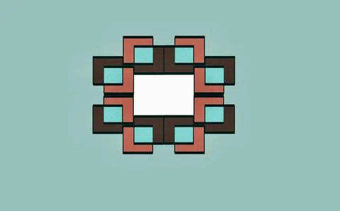 Interlocking Geometric Frame Motif Stock Illustration