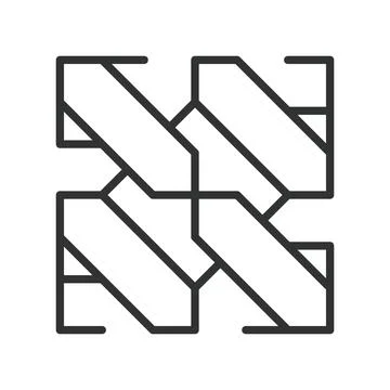 Interlocking geometric pattern, icon in line design. interlocking, geometric Stock Illustration