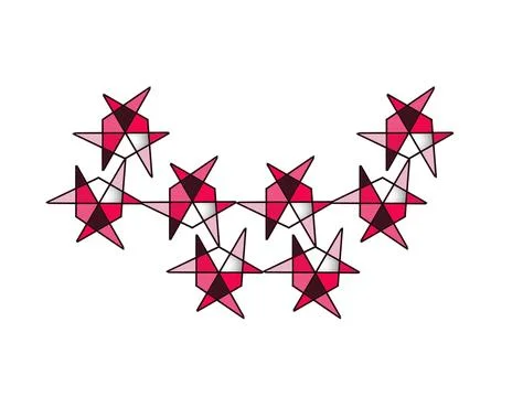 Interlocking Geometric Red Star Pattern Vector Stock Illustration