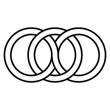 Interlocking geometric rings chain pattern symbolizing unity and structural.. Stock Illustration