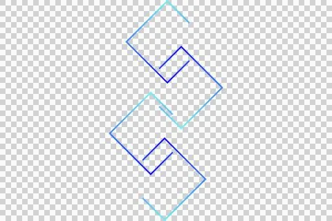 Interlocking geometric shapes in shades of blue Stockillustratie