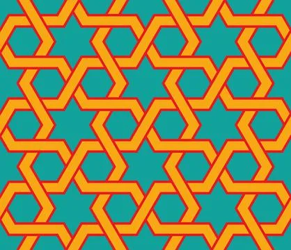 Interlocking geometric shapes.Stars and hexagons. Seamless pattern. Arabic st 스톡 일러스트