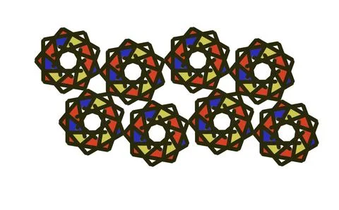 Interlocking Geometric Star Pattern Stock Illustration