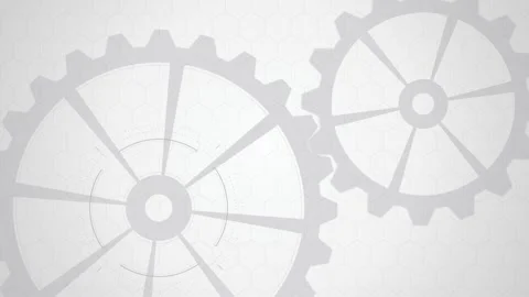 Interlocking graphic gear cogs rotating seamless loop motion Stock Footage 345601268