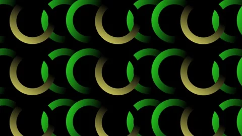 Interlocking Green Geometric Rings Abstract Loop Stock Footage 335851431