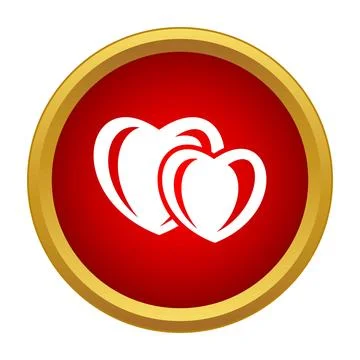 Interlocking hearts representing love, romance and partnership Stock Illustration