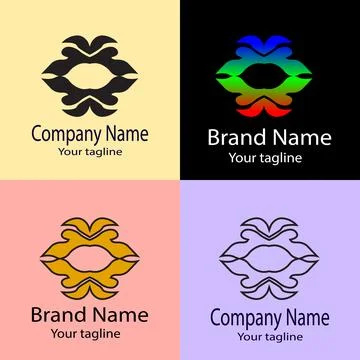 Interlocking Hexagon Bloom logo Stock Illustration