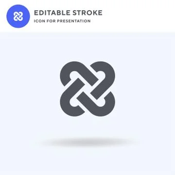 Interlocking icon vector, filled flat sign, solid pictogram isolated on white Stock Illustration