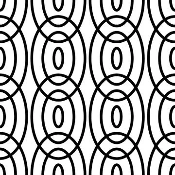 Interlocking, intersecting circles seamless pattern, background. vector art Stock Illustration