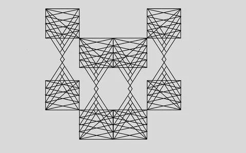 Interlocking Line Grid (Grey Background) Stock Illustration