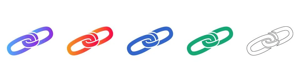 Interlocking Link Icons for Web and Connectivity Stock Illustration