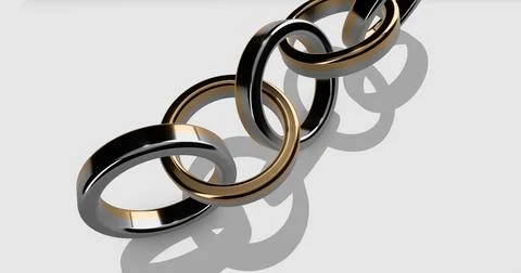 Interlocking metal rings Stock Illustration