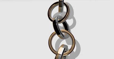 Interlocking metal rings Stock Illustration