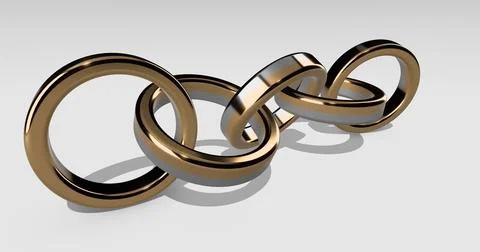 Interlocking metal rings Stock Illustration