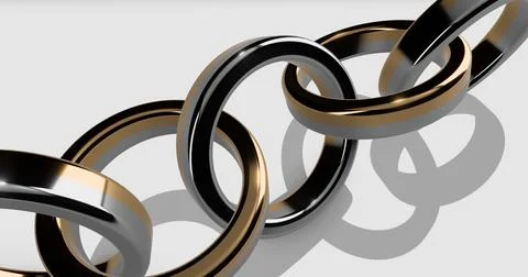 Interlocking metal rings Stock Illustration